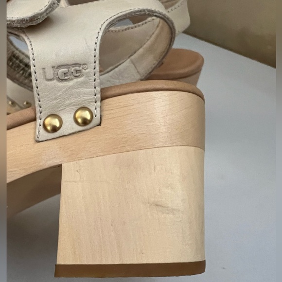 UGG Janie Antique Leather Clog Sandals Size 6 - Picture 8 of 10